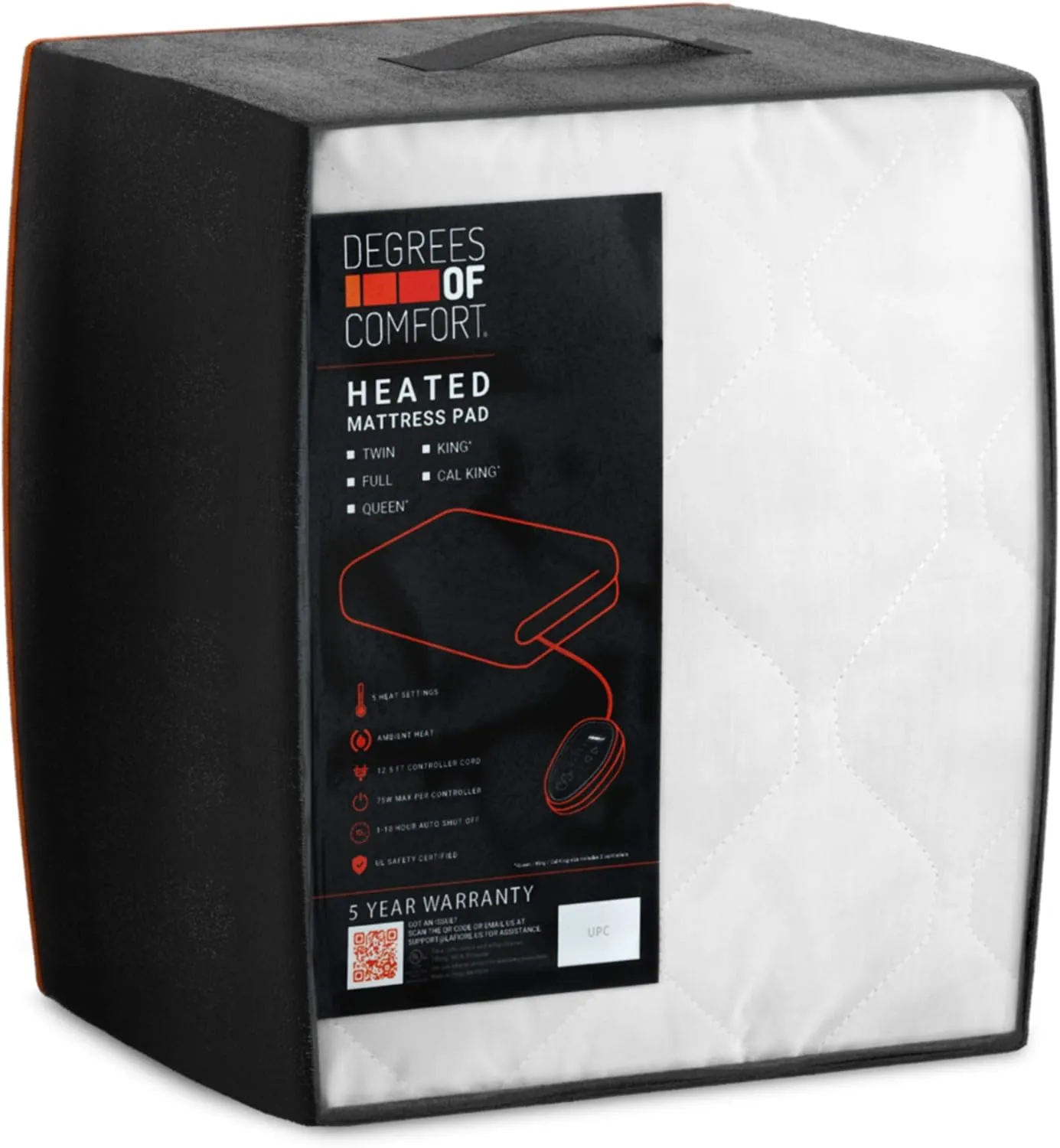 Heated Mattress pad King Size| Dual Control | Electric Bed Warmer W/Adjustable Zone Heating | Fit Up to 15 Inch | 12.5ft Long Cord - 78x80 Inch, White