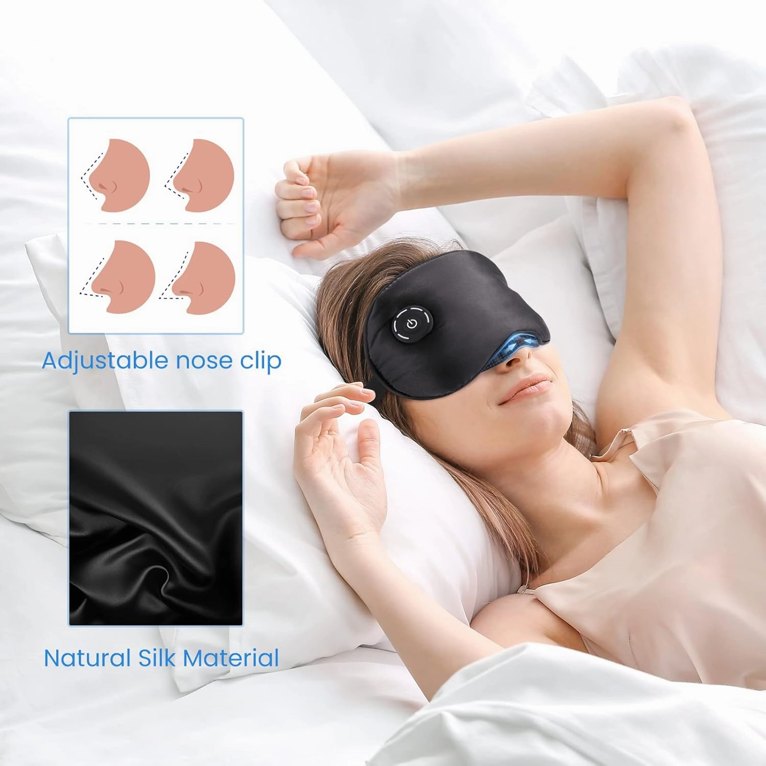 Heated Eye Mask Cordless,USB Eyes Heating Pad,Mask with Temperature Control,Electric Warm Eye Compress for Dry Eyes,Blepharitis,Chalazion,Gift for Men Women(2Packs)