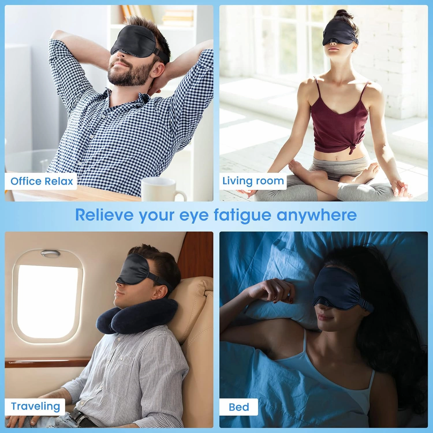 Heated Eye Mask Cordless,USB Eyes Heating Pad,Mask with Temperature Control,Electric Warm Eye Compress for Dry Eyes,Blepharitis,Chalazion,Gift for Men Women(2Packs)