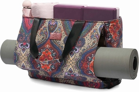 Heathyoga Multi-Functional Yoga Mat Carrier Gym Tote Bag - Large Mat Pocket, Women's Workout Bag