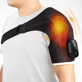 Heating Pad for Shoulder,Heated Shoulder Wrap with Massage for Men & Women,Heated Shoulder Brace with Vibration for Rotator Cuff Relief