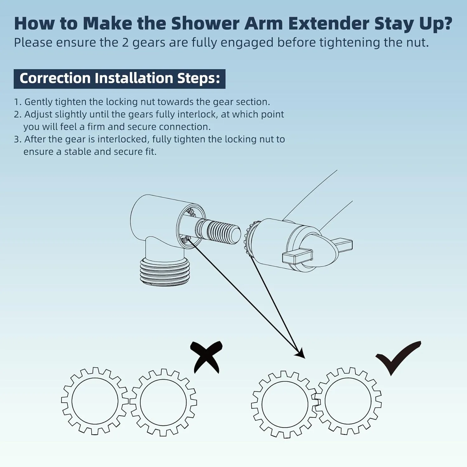 Hibbent All Metal Shower Head, 10'' High Pressure Rainfall Shower Head/Handheld Showerhead Combo with 12'' Adjustable Curved Shower Extension Arm, 7-Spray, 71'' Hose, Showerhead Holder, Brushed Gold