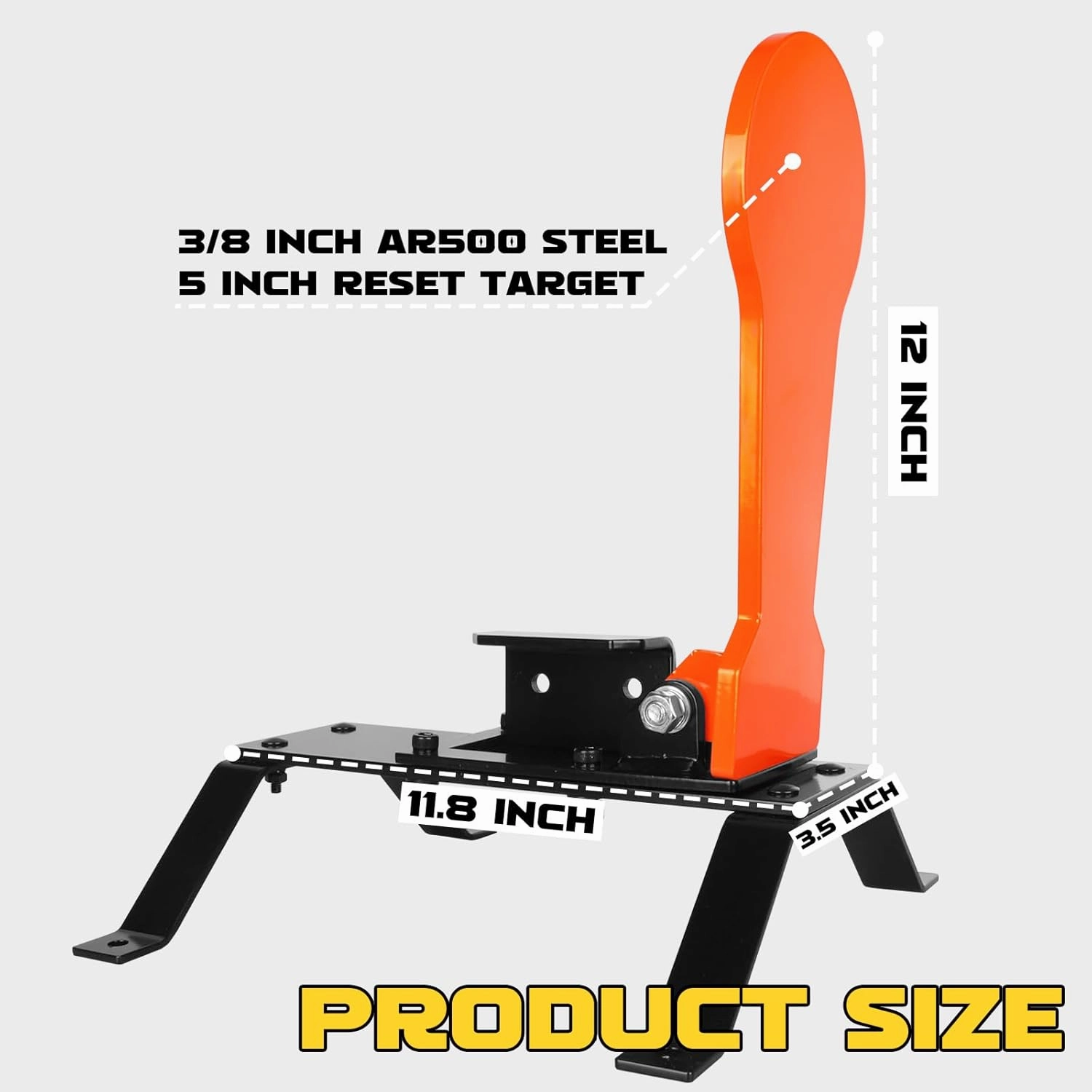 Highwild 3/8" AR500 Classic Popper Steel Shooting Target 12" Auto Reset Target for Shooting Range Outdoor