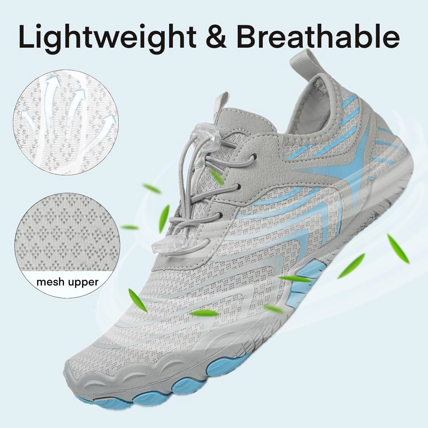 Hike Barefoot Water Shoes for Women Men, Barefoot Shoes with Wide Toe Box, Non-Slip & Quick Dry Breathable Aqua Socks for Beach Pool Aqua Swim Surf Hiking Walking Shoes