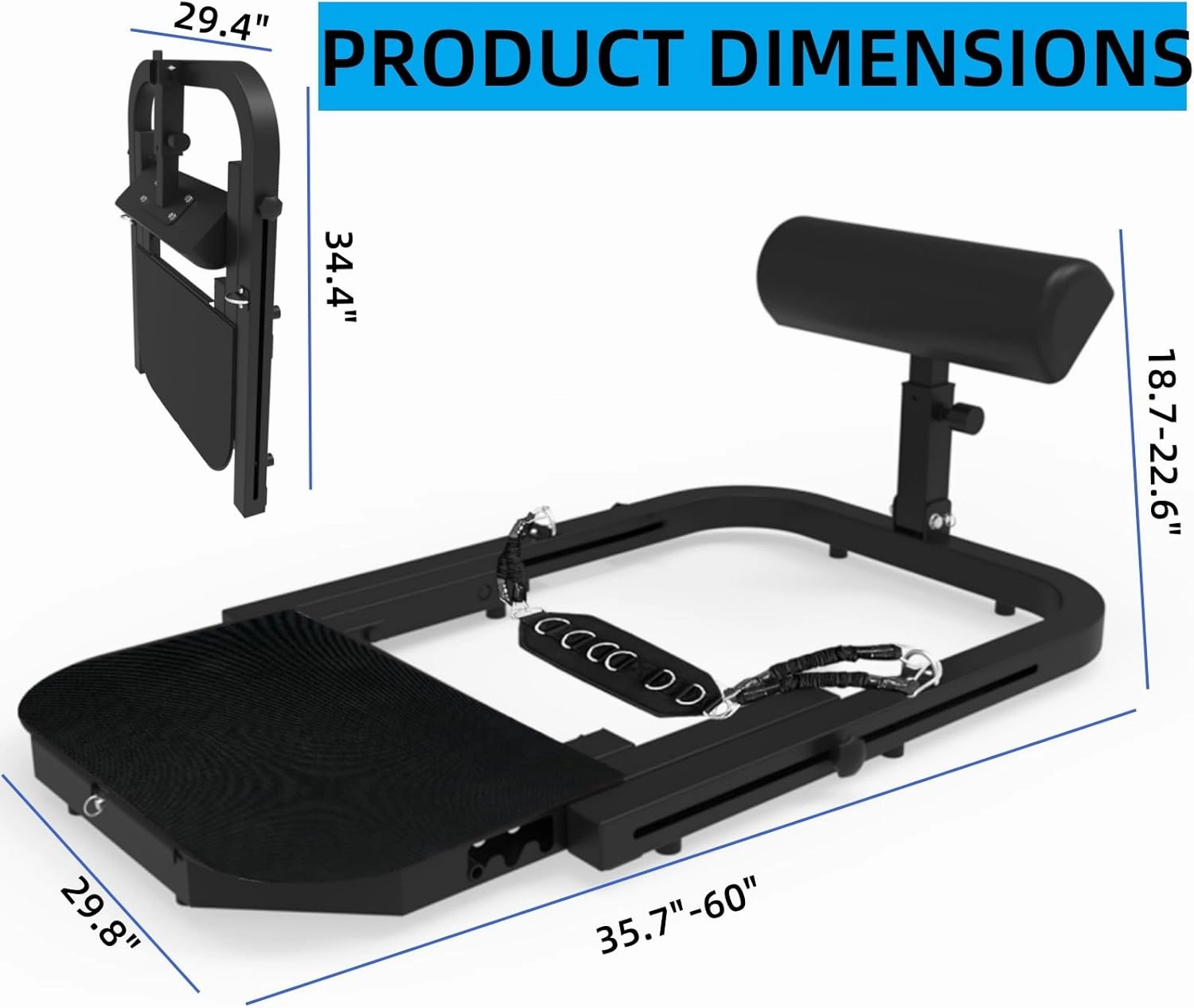 Hip Thrust Machine for Home Gym, Adjustable Hip Thrust Machine for High Resistance Glute Training,45 Lb Per Resistance Band