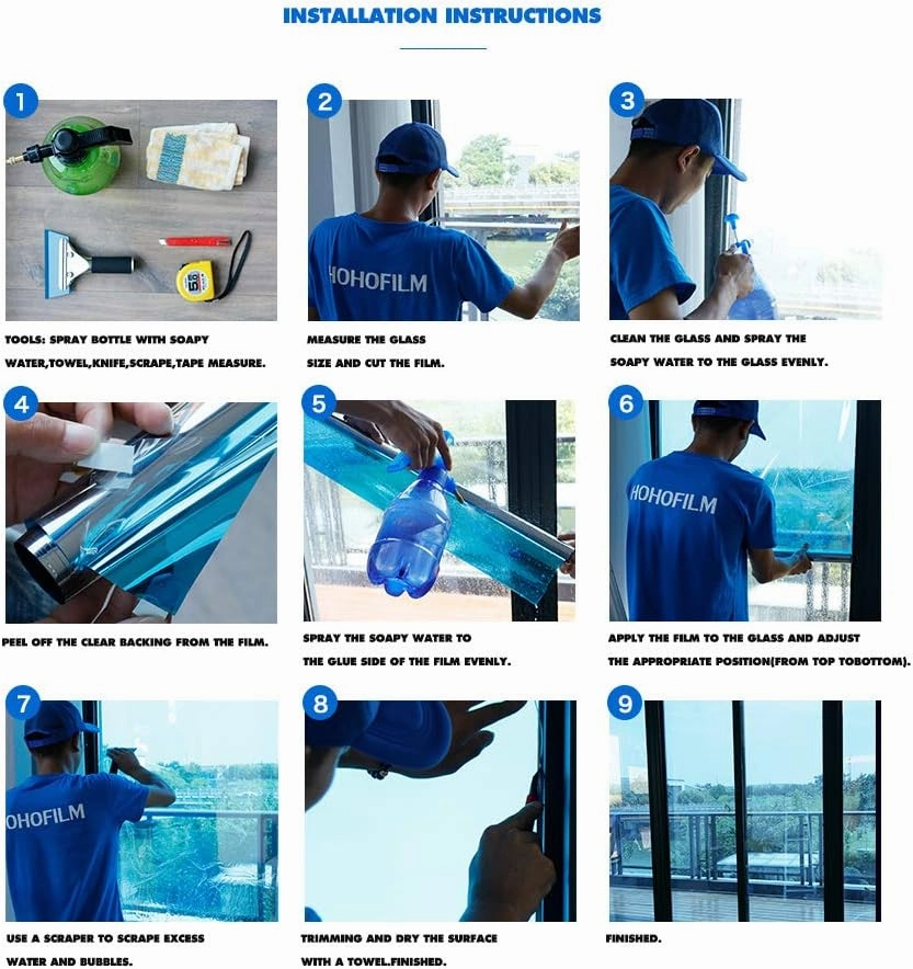 HOHOFILM Purple Clear Window Film for Home & Building Glass Decoration Self-Adhesive Window Tint Sun Blocking UV Proof for All Windows,35.4" x16ft