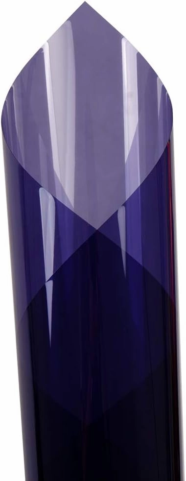 HOHOFILM Purple Clear Window Film for Home & Building Glass Decoration Self-Adhesive Window Tint Sun Blocking UV Proof for All Windows,35.4" x16ft