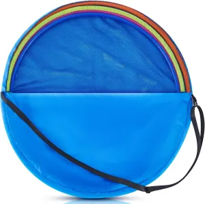 Hoop Storage Bag 36 inch Exercise Hoop Bag Blue Obstacle Course Ring Bag Large Plastic Playground Storage Bag for Adult Gymnastics Practice Party Games Educational Activities Holiday Decor