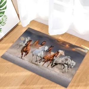 Horses Running in The Desert Indoor Outdoor Welcome Doormat, Entrance Mat Rug Outside Patio for Kitchen Bedroom Rug, Durable & Washable, 24"X 36"