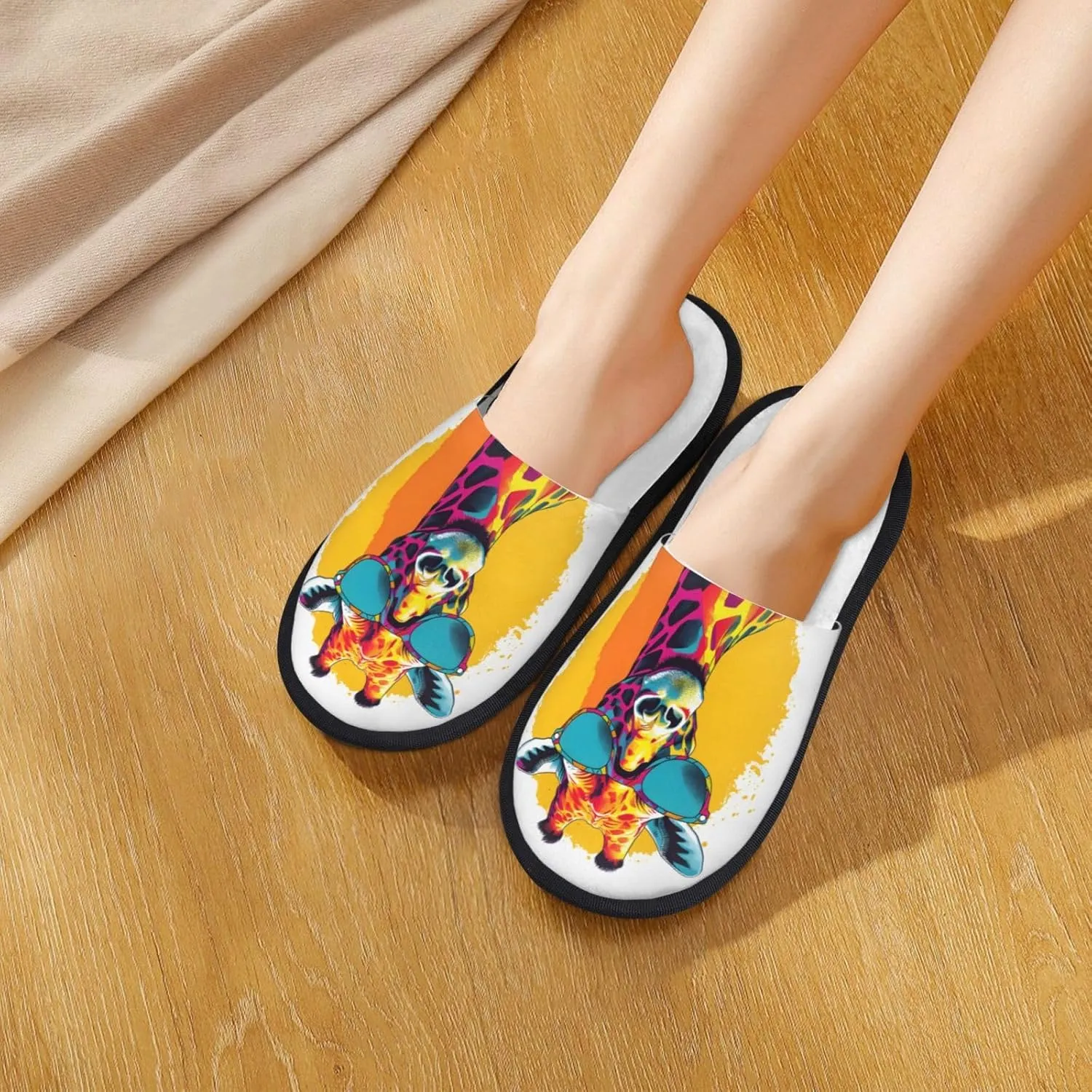 House Slippers For Women Men Fuzzy House Shoes Non-Slip Spa Slippers Winter Warm Ladies Slippers For Indoor Outdoor