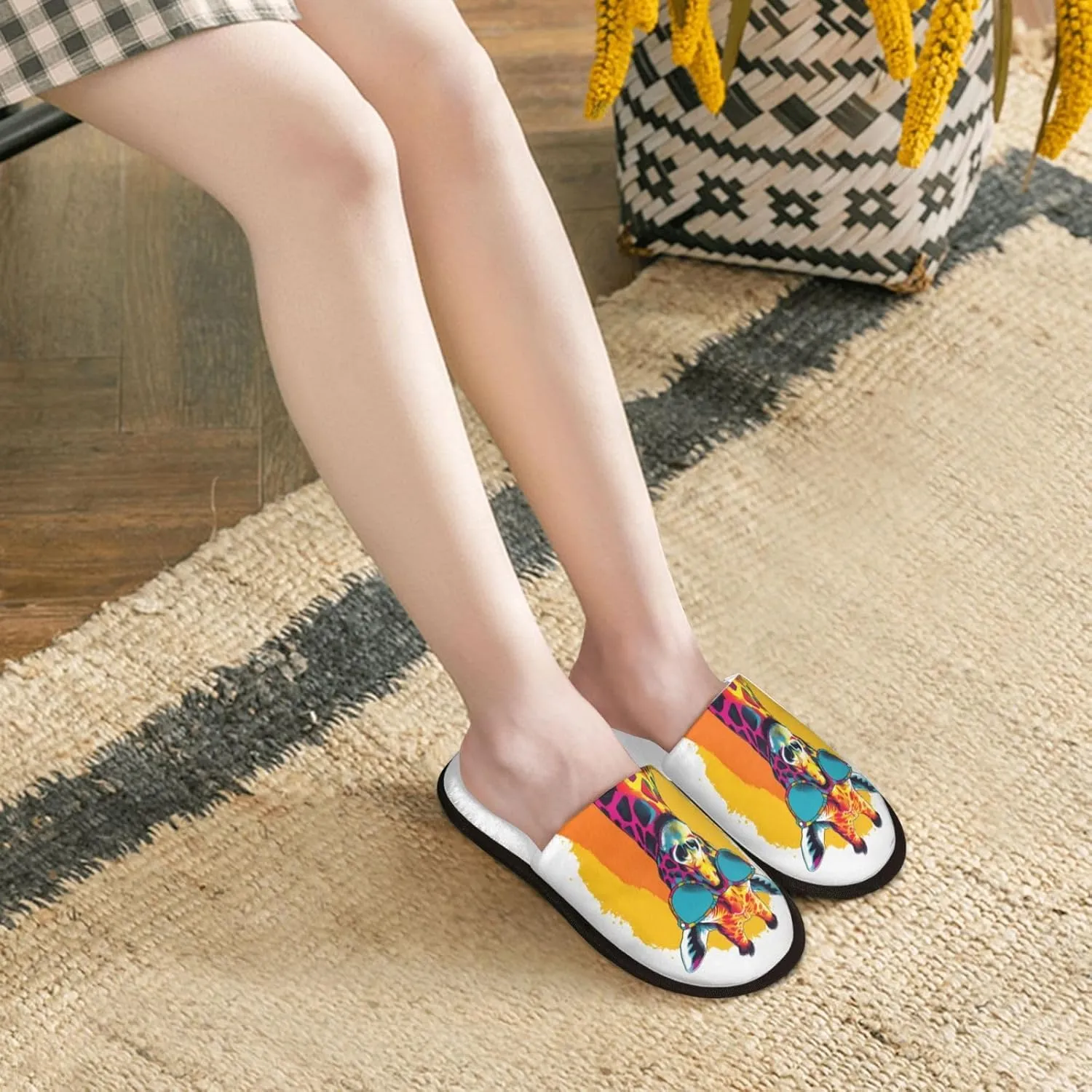 House Slippers For Women Men Fuzzy House Shoes Non-Slip Spa Slippers Winter Warm Ladies Slippers For Indoor Outdoor
