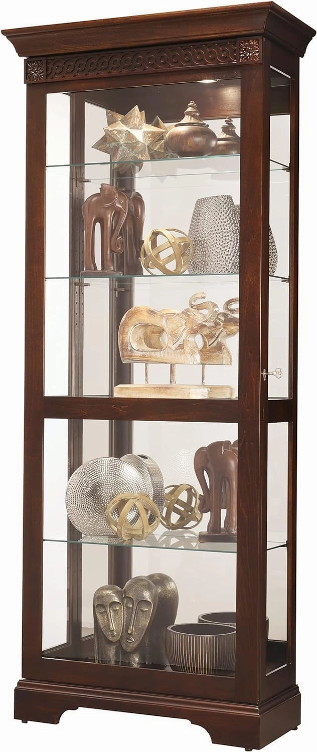 Howard Miller 549904 Blue Grass Curio Carbinet II Door Organizer Trays, Brown
