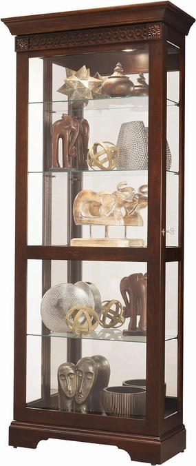 Howard Miller 549904 Blue Grass Curio Carbinet II Door Organizer Trays, Brown