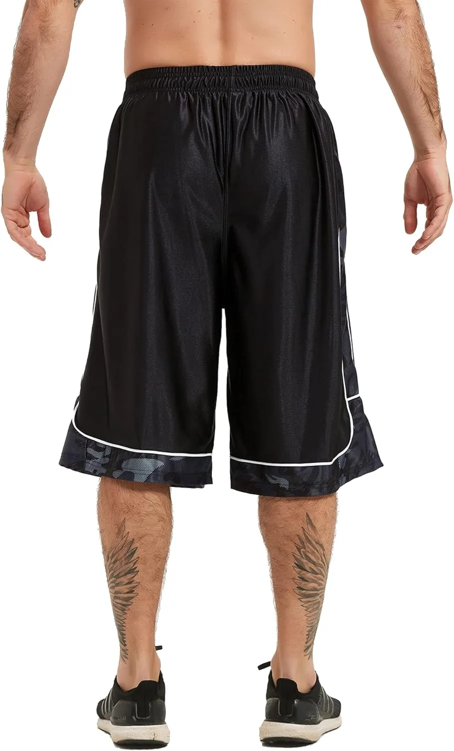 HQUEC Men's 12" Athletic Shorts Long Basketball Workout Shorts Below Knee Loose-Fit with Pockets