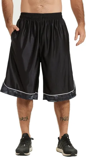 HQUEC Men's 12" Athletic Shorts Long Basketball Workout Shorts Below Knee Loose-Fit with Pockets