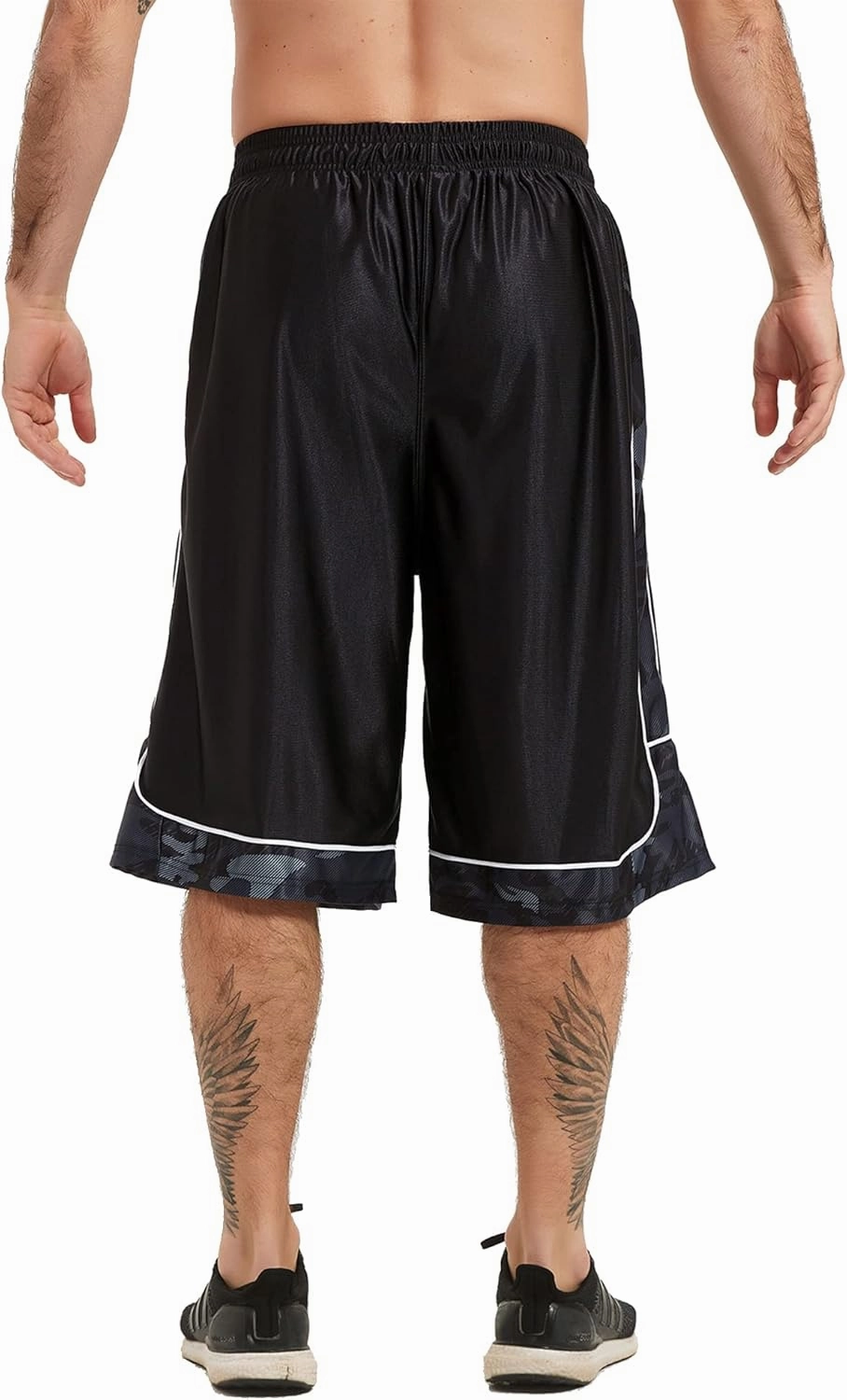HQUEC Men's 12" Athletic Shorts Long Basketball Workout Shorts Below Knee Loose-Fit with Pockets