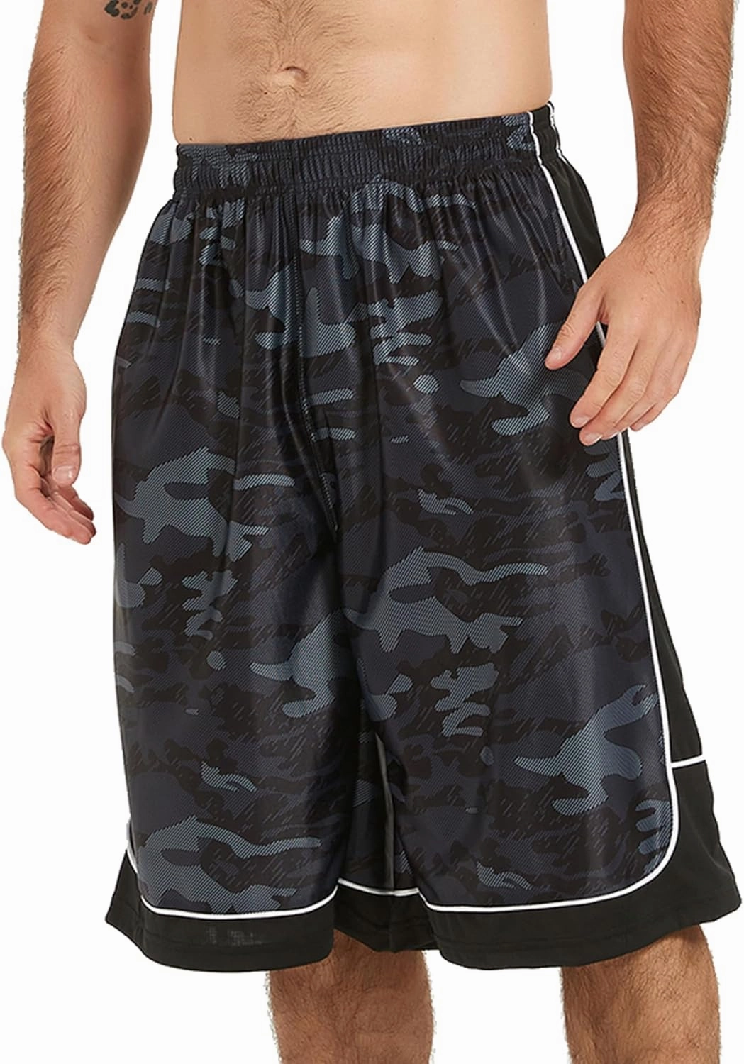 HQUEC Men's 12" Athletic Shorts Long Basketball Workout Shorts Below Knee Loose-Fit with Pockets