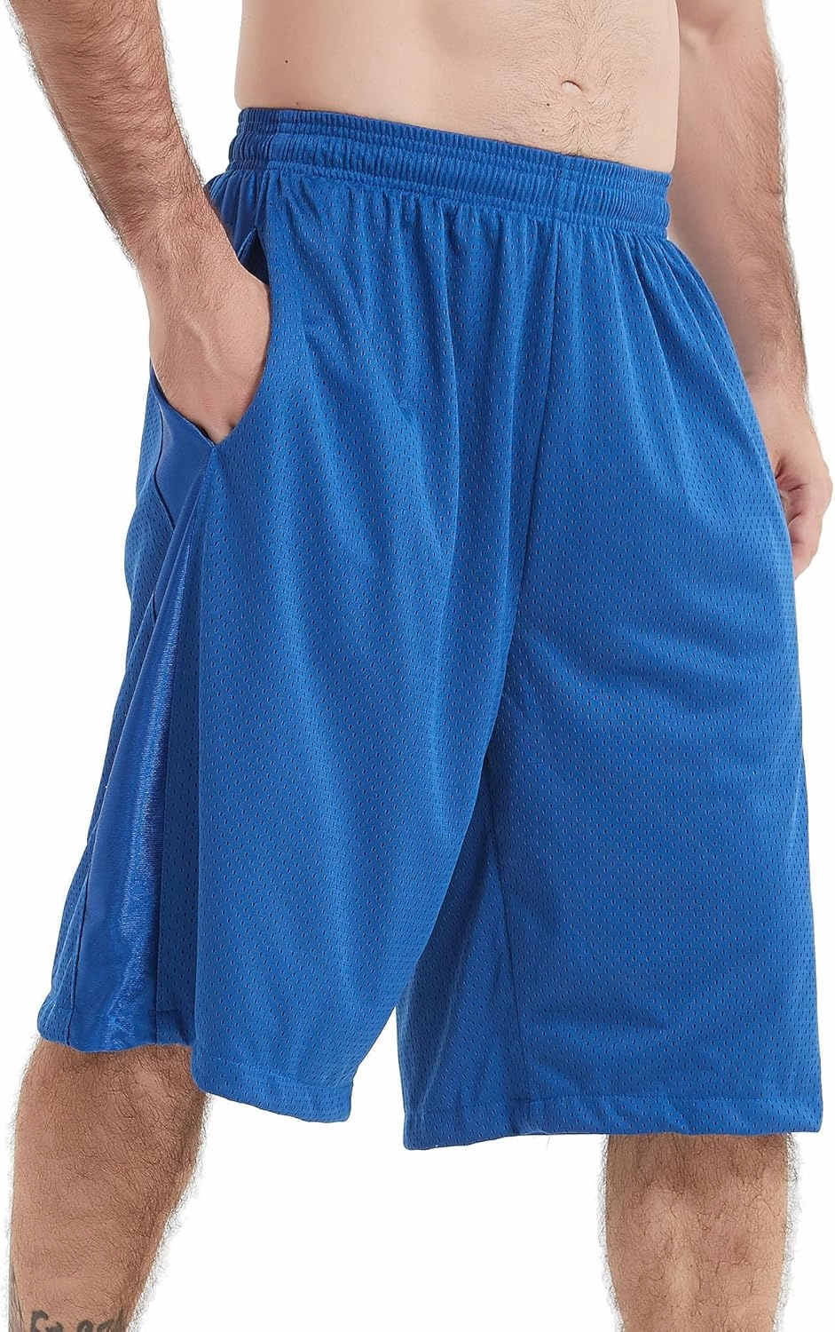 HQUEC Men's 12" Athletic Shorts Long Basketball Workout Shorts Below Knee Loose-Fit with Pockets