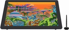 HUION Kamvas 22 Plus QLED Drawing Tablet with Full-Laminated Screen USB-C Connection 140% sRGB Tilt, 21.5 inch Graphics Art Tablet for Artist & Designer, Work with Mac, Windows, Linux & Android Black