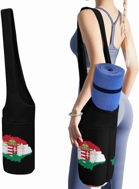 Hungary Hungarian Flag Map Lightweight Yoga Mat Bag with Pockets Portable Canvas Carrying Shoulder Bags for Women Men