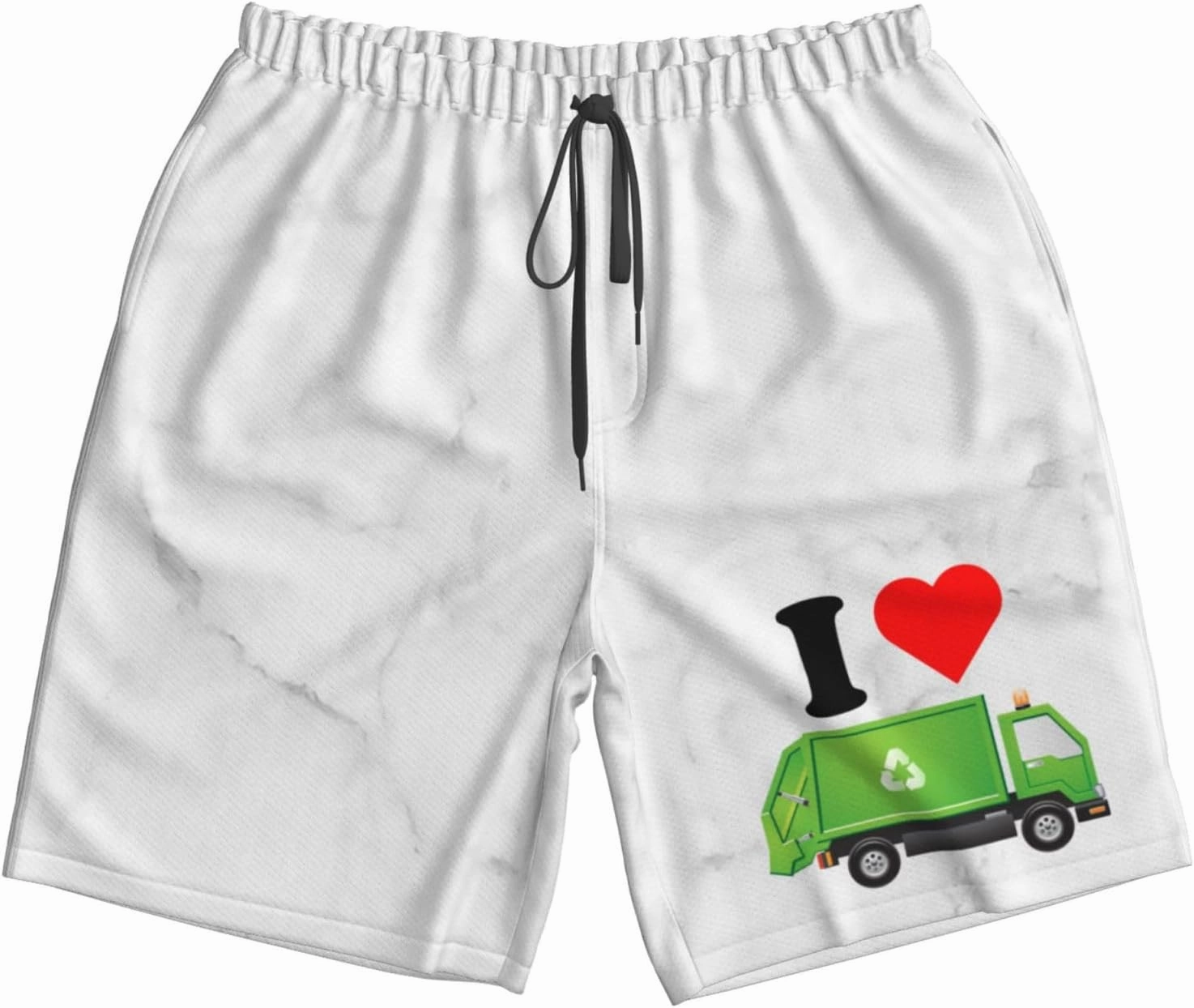 I-Love-Garbage-Recycling-Trash-Truck-Gifts Men's Short Workout Shorts Running Gym Yoga Lightweight Athletic Shorts