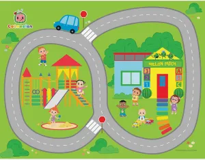 Imaginmat: Deluxe - Cocomelon - Floor Playmat & Toy Car, 30.5 x 20.5, Character Vehicle & Road Accessories, Durable EVA Foam Mat, Licensed, Kids 3 