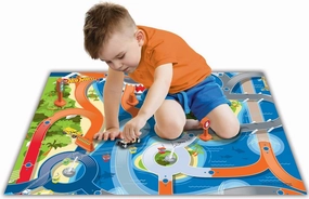 Imaginmat: Deluxe - Hot Wheels - Floor Playmat & Toy Car, 30.5 x 20.5, Character Vehicle & Road Accessories, Durable EVA Foam Mat, Licensed, Kids 3 