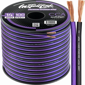 Install Link 14 AWG Gauge Speaker Wire Cable (100 Feet) Stereo, Car or Home Theater (CCA)