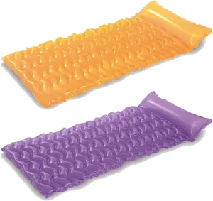 Intex - Tote-N-Float Wave Inflatable Air Mat, (90 inches X 34 inches), (Colors May Vary), (2 Pack)