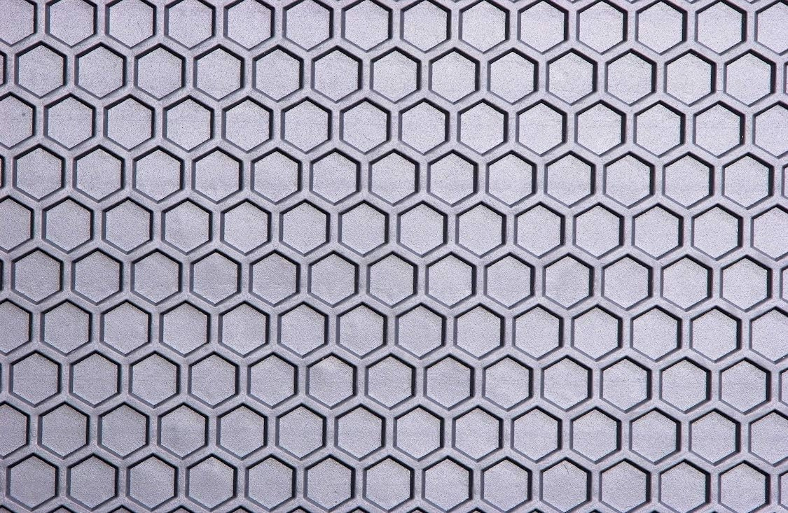 Intro-Tech TO-221-RT-G Hexomat Front Row 1 pc. Custom Fit Auto Floor Mat for Select Toyota T100 Models - Rubber-Like Compound, Gray