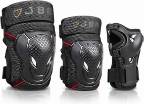 JBM Adult & Kids Knee Pads Elbow Pads with Wrist Guards Protective Set for Biking, Cycling, Riding, Roller Skating, Inline Roller Skating and More Outdoor Multi-Sports