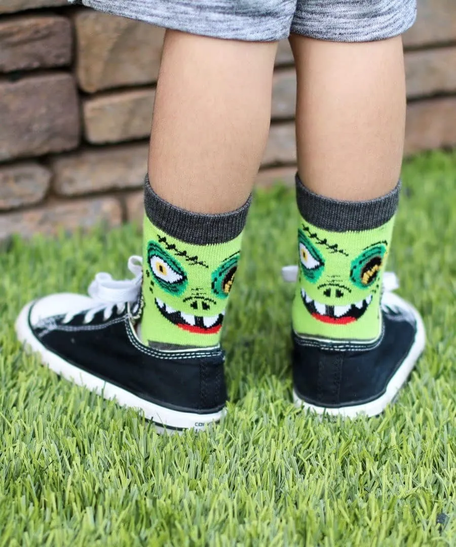 Jefferies Socks Boys' Robot Alien Zombie Fun Novelty Pattern Crew Socks 3 Pack