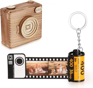 JewelOra Personalized Keychains with Picture Colorful Custom Camera Film Roll Keychain with Photo Reel Unique Custom Gift