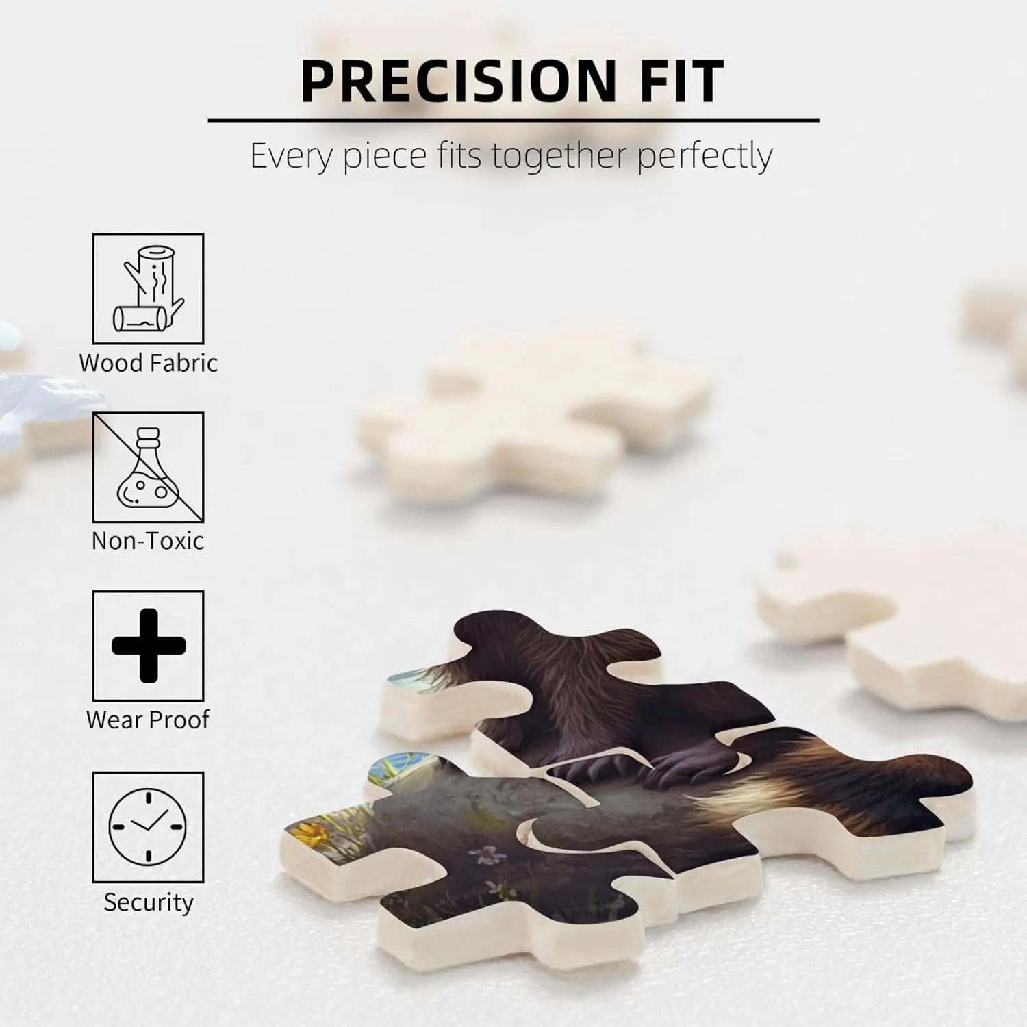 Jigsaw Puzzle with 500 Pcs,Raccoons in The Valleys, Colorfuls Jungle, Challenging Brain Exercise,High Difficulty Entertainment Game,Wooden Puzzle for Adults,Gift for Friends and Family