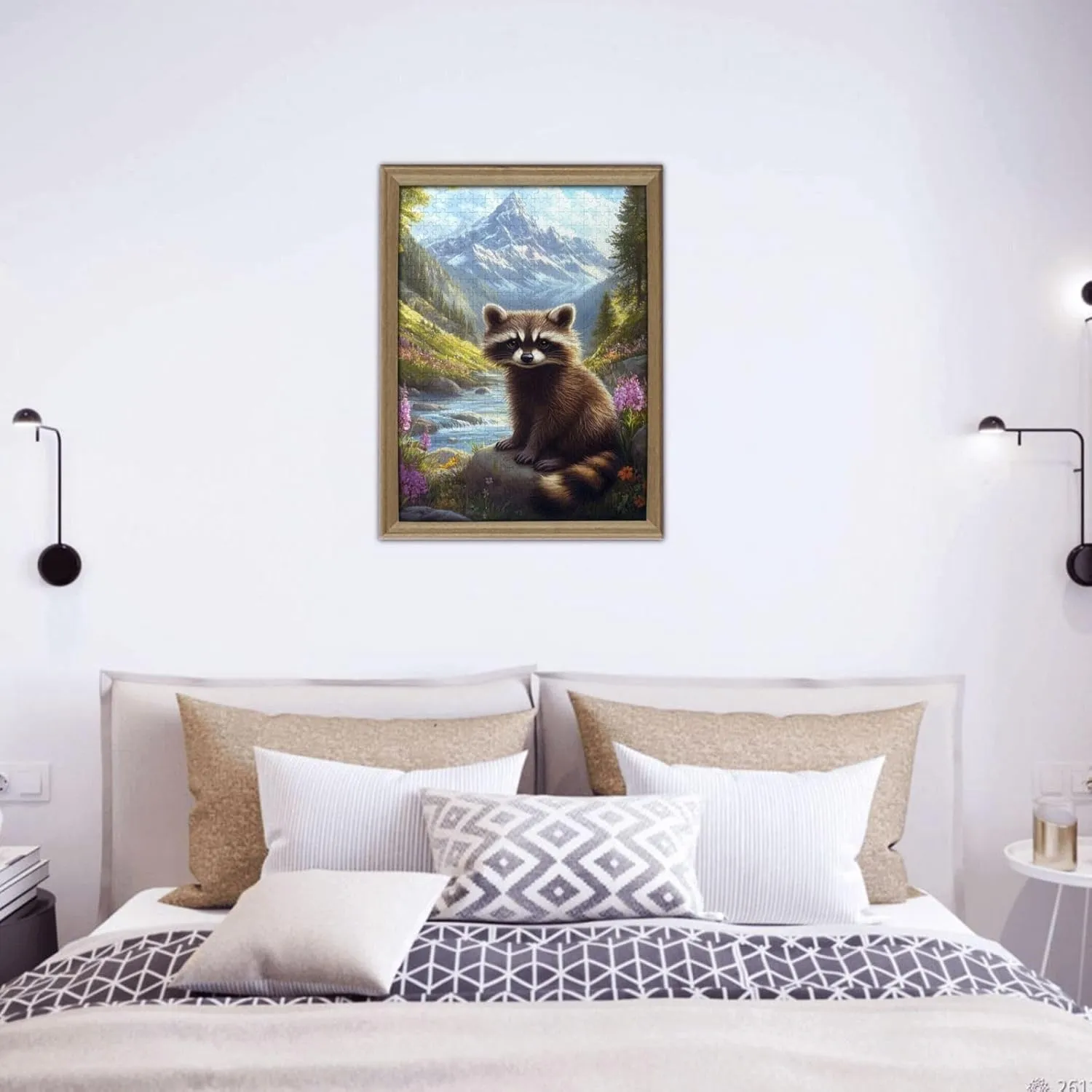 Jigsaw Puzzle with 500 Pcs,Raccoons in The Valleys, Colorfuls Jungle, Challenging Brain Exercise,High Difficulty Entertainment Game,Wooden Puzzle for Adults,Gift for Friends and Family