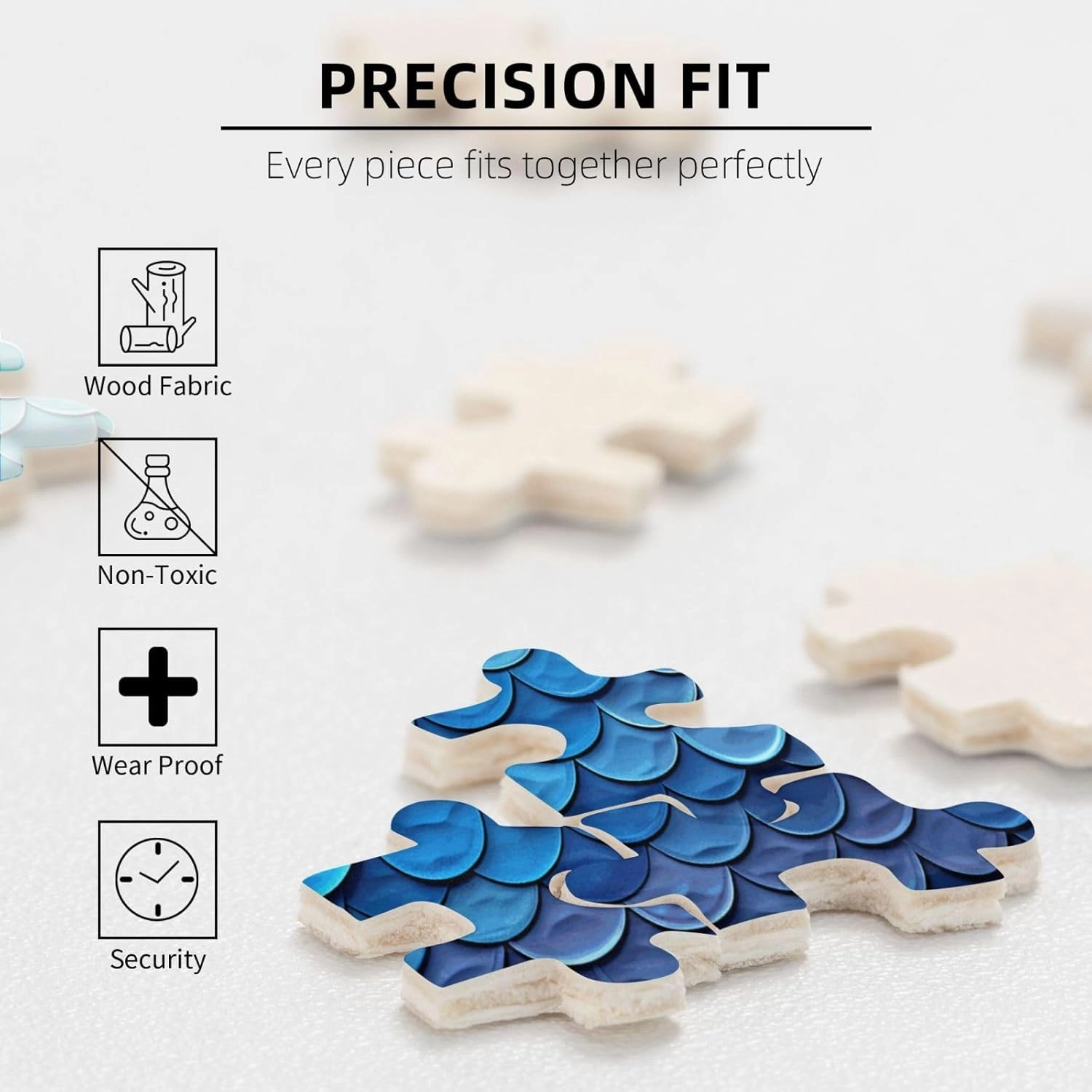Jigsaw Puzzle 500 Pieces Ocean Sea Blue Mermaid Fish Scale Puzzles Personalized Photos Puzzle with Storage Bag Challenging Puzzle for Adults Picture Puzzle for Family Game Great Gift (20.4" x 15")