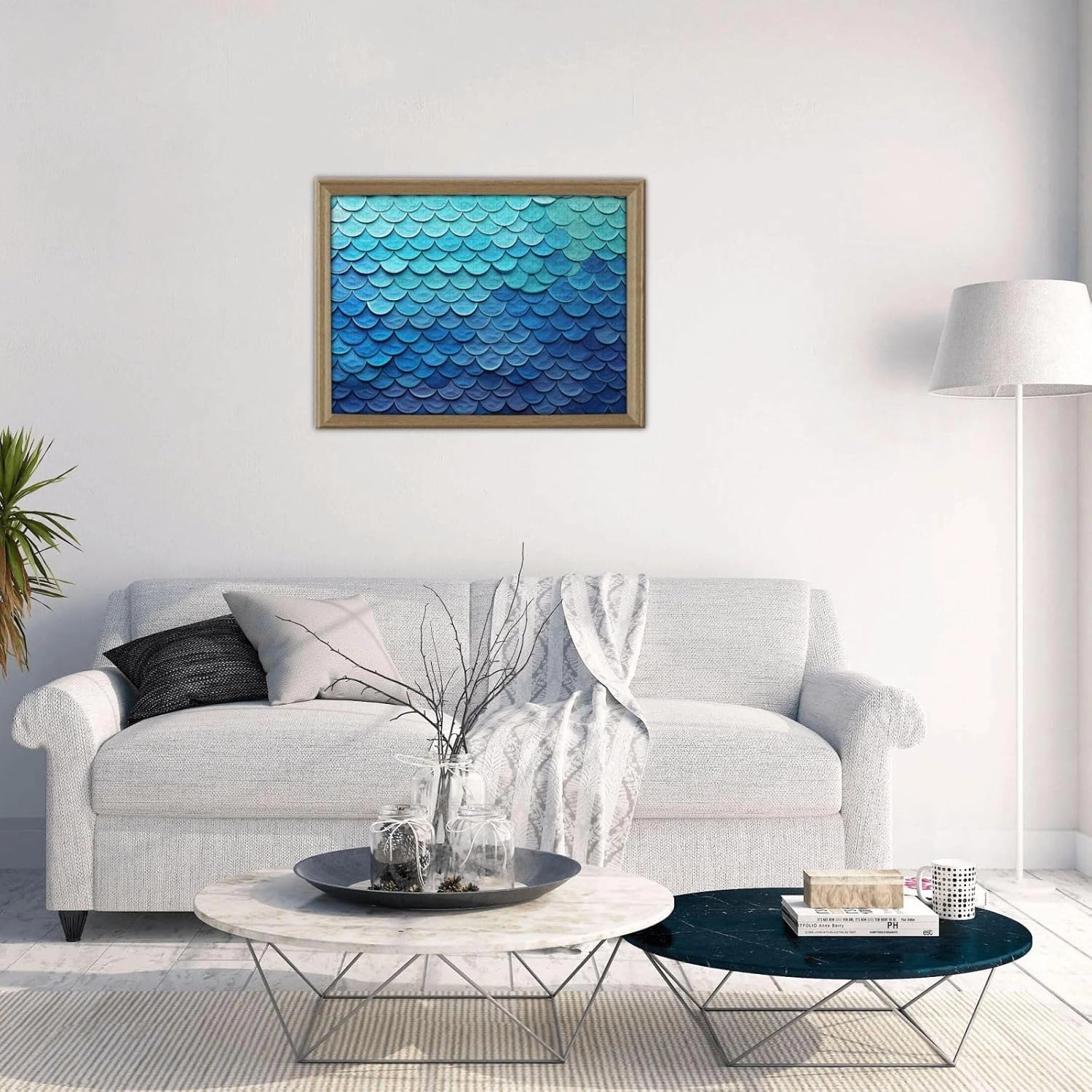 Jigsaw Puzzle 500 Pieces Ocean Sea Blue Mermaid Fish Scale Puzzles Personalized Photos Puzzle with Storage Bag Challenging Puzzle for Adults Picture Puzzle for Family Game Great Gift (20.4" x 15")