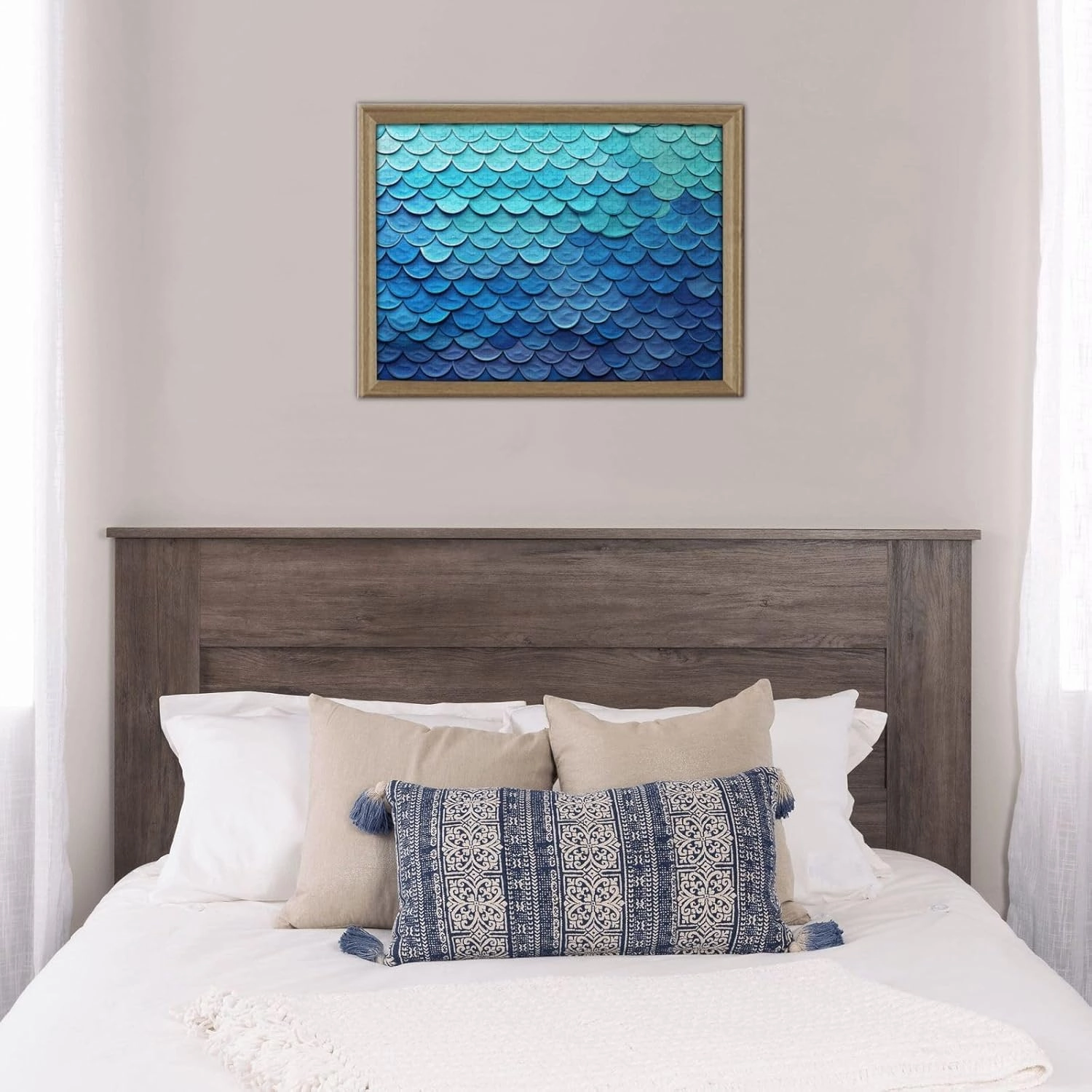 Jigsaw Puzzle 500 Pieces Ocean Sea Blue Mermaid Fish Scale Puzzles Personalized Photos Puzzle with Storage Bag Challenging Puzzle for Adults Picture Puzzle for Family Game Great Gift (20.4" x 15")