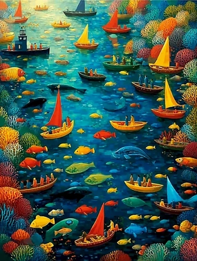 Jigsaw Puzzle for Adults 1000 Piece, Abundant Fish in The Oceans, Classic Puzzles, Challenging Game, Birthday Party Gift, Fun Puzzle Challenge for Adults and Families(1000PCS)