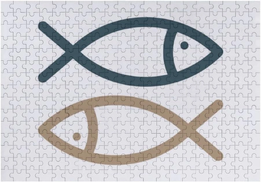 Jigsaw Puzzles Stick Figure Fish Gold BlackDIY Brain Challenge Puzzle Educational Intellectual Decompress Fun Toy for Adults Children Gifts Boys Girls Home Decor 1000 pcs