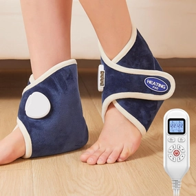 JOBYNA 2 Pack Heated Ankle Wrap for Ankle Pain Relief, Deep-Penetrating Electric Feet Warmers for Women and Men, 86℉-158℉ & Auto Shut Off