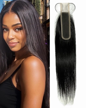 Joe Green 2x6” HD Transparent Closure with 100% Virgin Remy Human Hair Pre-Plucked Baby Hair Natural Color (2x6 Straight Natural, 14 Inch (Pack of 1))