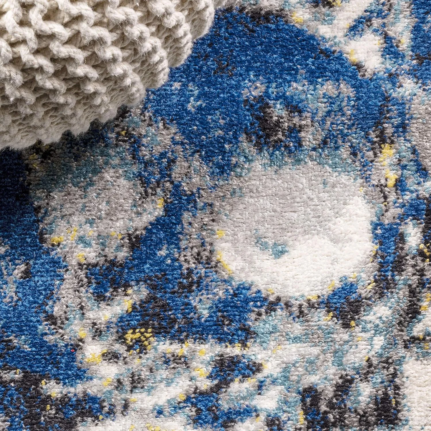 JONATHAN Y CTP113A-28 Pebble Marbled Abstract Indoor Runner Rug Bohemian Easy-Cleaning High Traffic Bedroom Kitchen Living Room Non Shedding, 2 X 8, Dark Gray/Blue
