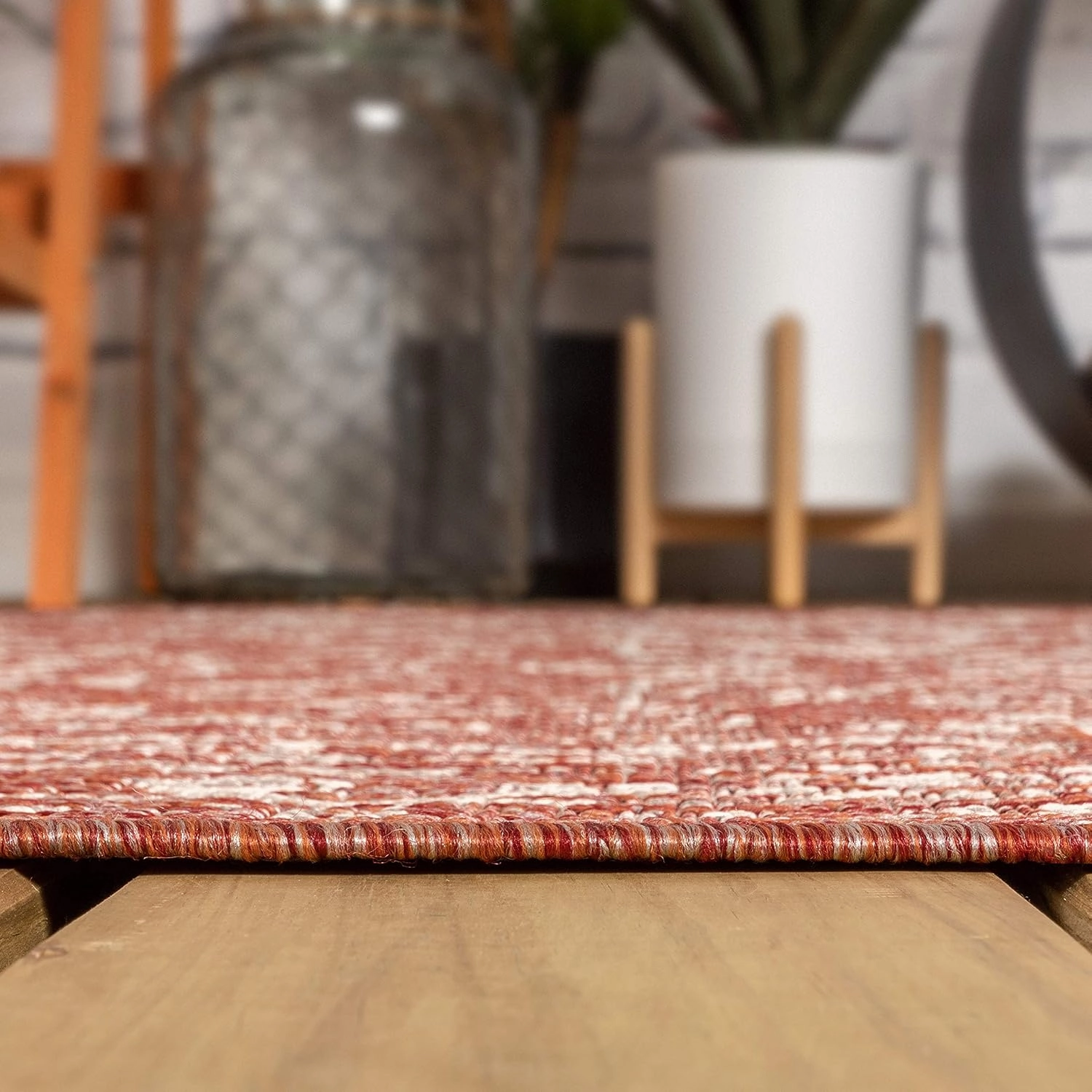 JONATHAN Y SMB104A-210 Malta Bohemian Medallion Textured Weave Indoor/Outdoor 2 ft. x 10 ft. Runner Rug, Coastal, Traditional, Transitional, Vintage, Rustic, Stain-Resistant, Pet Friendly, Red/Taupe