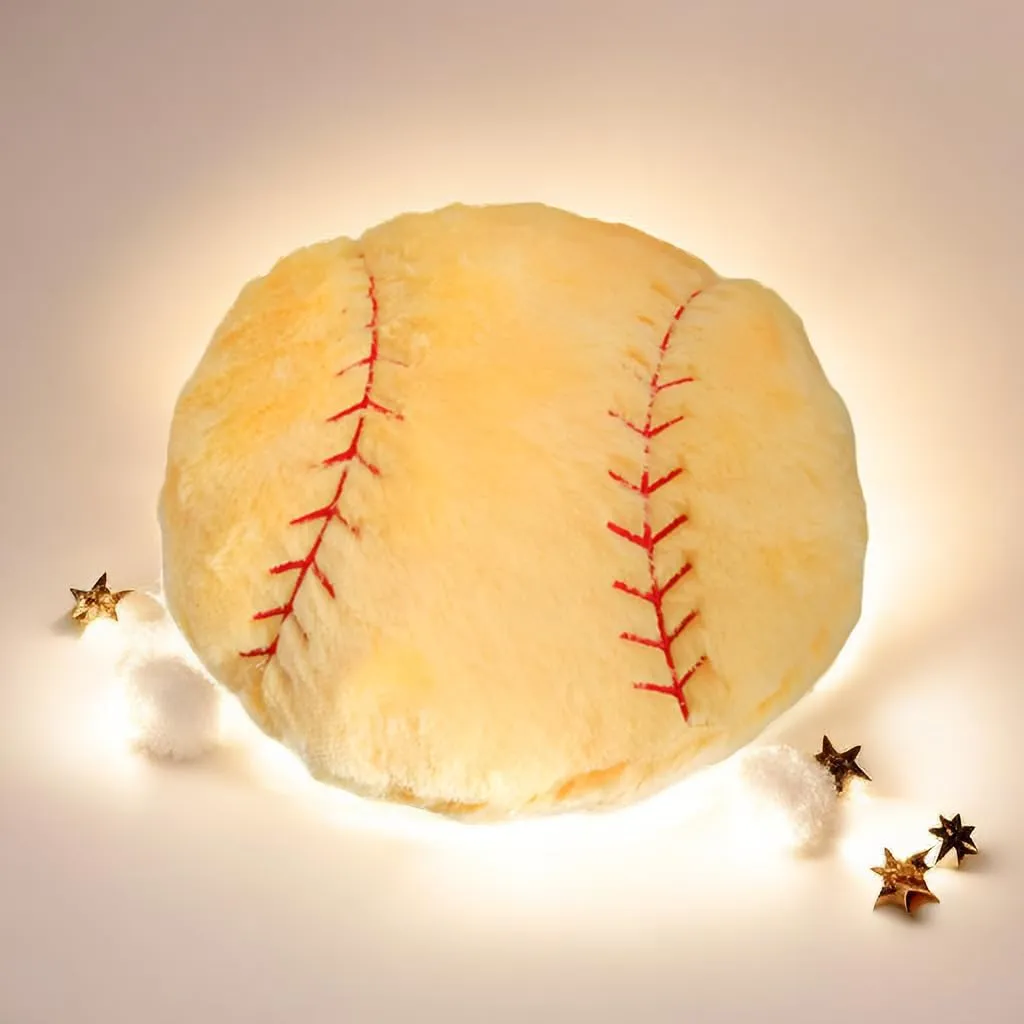 JPORSHU 2PCS Baseball Plush Pillow，Yellow Baseball Pillow Soft Fluffy Football Stuffed Plushies Toy ，Toys Gift for Kids Boy Girls Children Room Decoration