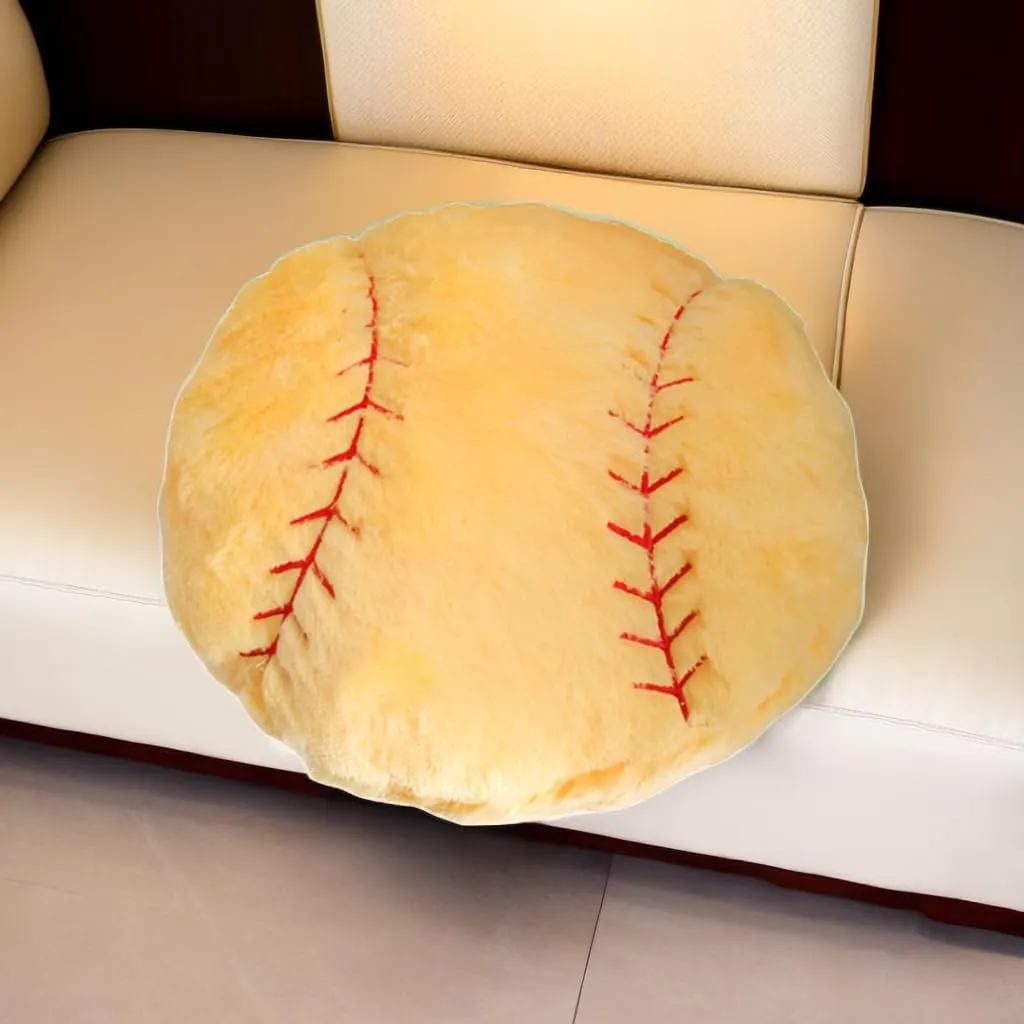 JPORSHU 2PCS Baseball Plush Pillow，Yellow Baseball Pillow Soft Fluffy Football Stuffed Plushies Toy ，Toys Gift for Kids Boy Girls Children Room Decoration