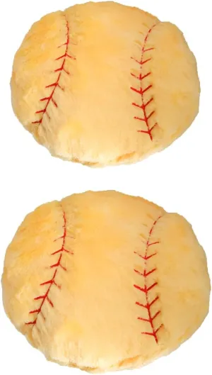JPORSHU 2PCS Baseball Plush Pillow，Yellow Baseball Pillow Soft Fluffy Football Stuffed Plushies Toy ，Toys Gift for Kids Boy Girls Children Room Decoration