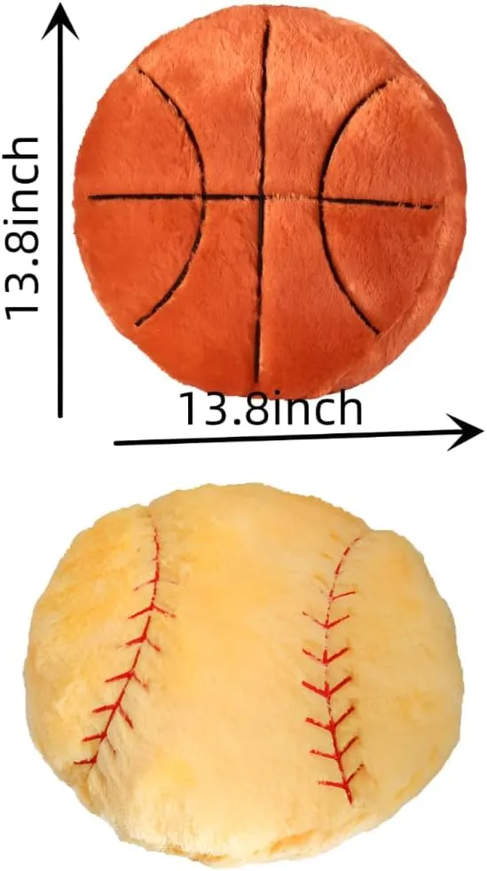 JPORSHU 2PCS Baseball Plush Pillow，Yellow Baseball Pillow Soft Fluffy Football Stuffed Plushies Toy ，Toys Gift for Kids Boy Girls Children Room Decoration