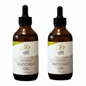 Julia's Organic Avocado Oil for Hair Growth & Makeup Remover - 100% Pure Avocado Oil for Skin, Massage & Nails | Avocado Oil Organic Reduces Wrinkles & Boost Collagen 240ml (8 fl. oz)