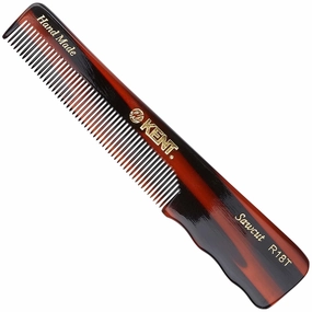 Kent R18T Fine Tooth Comb for Men with Ergonomic Thumb Grip - Handmade Large Hair Comb for Styling, Saw Cut and Hand Polished, Made in England (5.4")